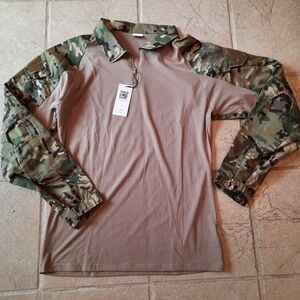 New tactical military top M 1/4 zip camoflauge Pullover Long Sleeve